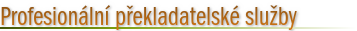 Profesionální překladatelské služby