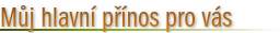 Můj hlavní přínos pro vás